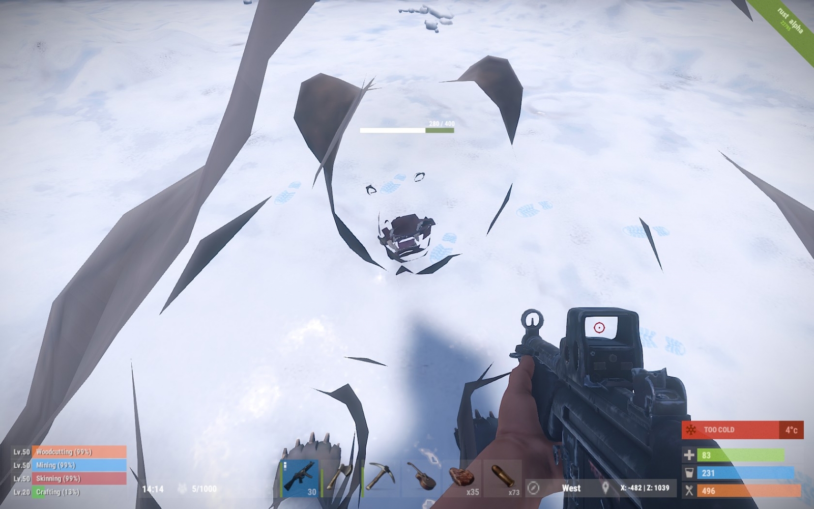 To defeat the bear you must get inside the bear's head.