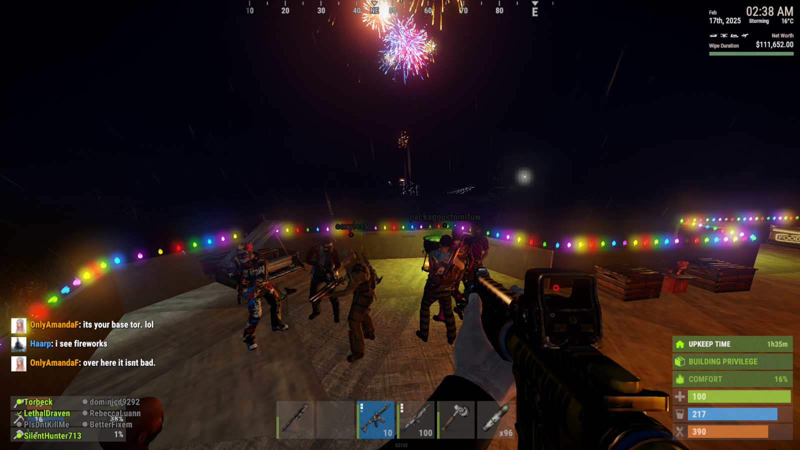 rust fireworks party
