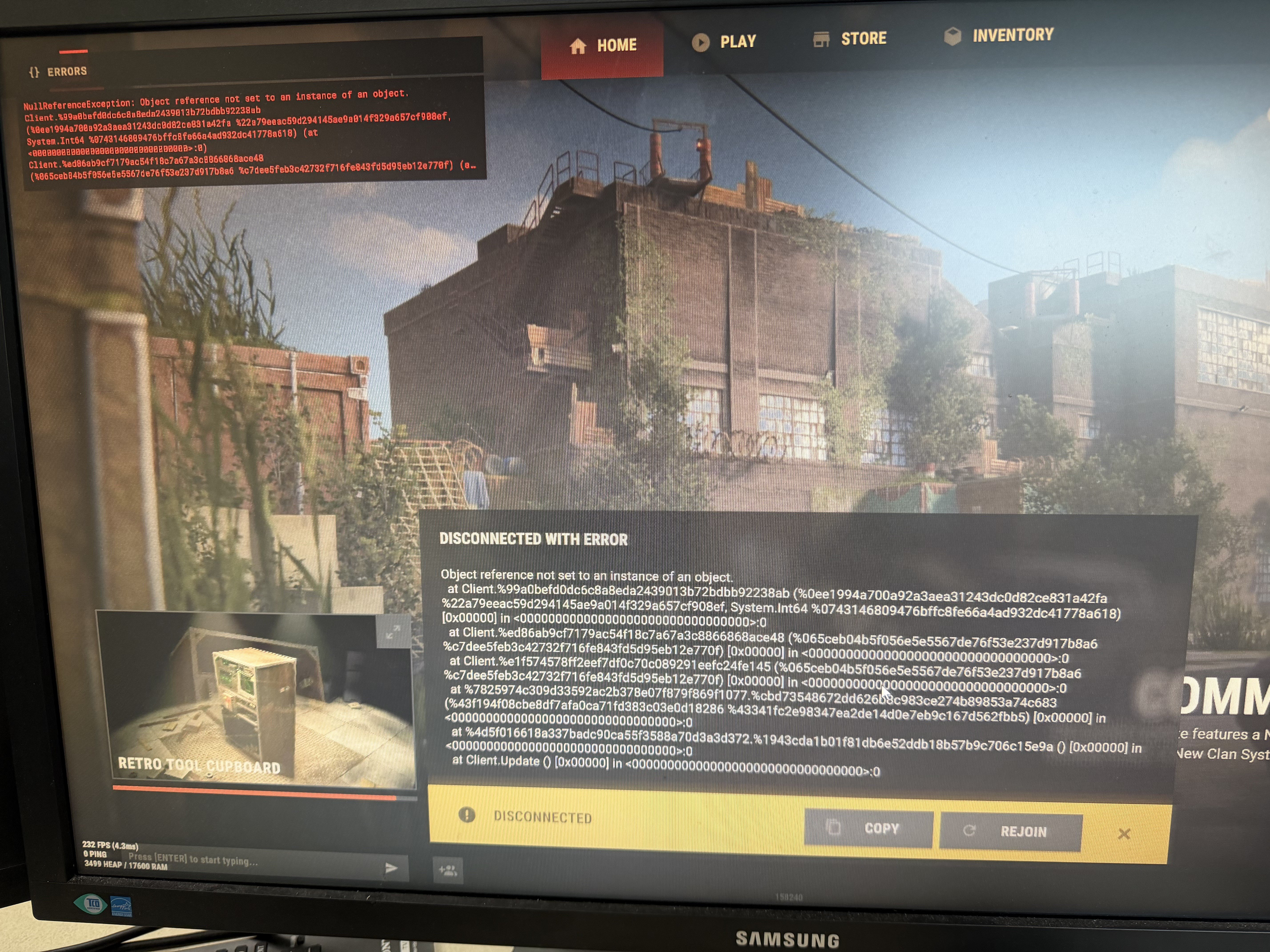 More information about "Disconnected with error"